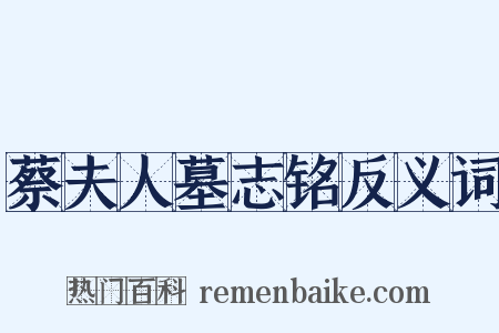 蔡夫人墓志铭反义词是什么意思的图片